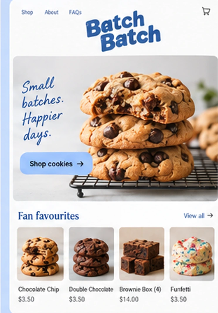 Batch by Batch storefront design