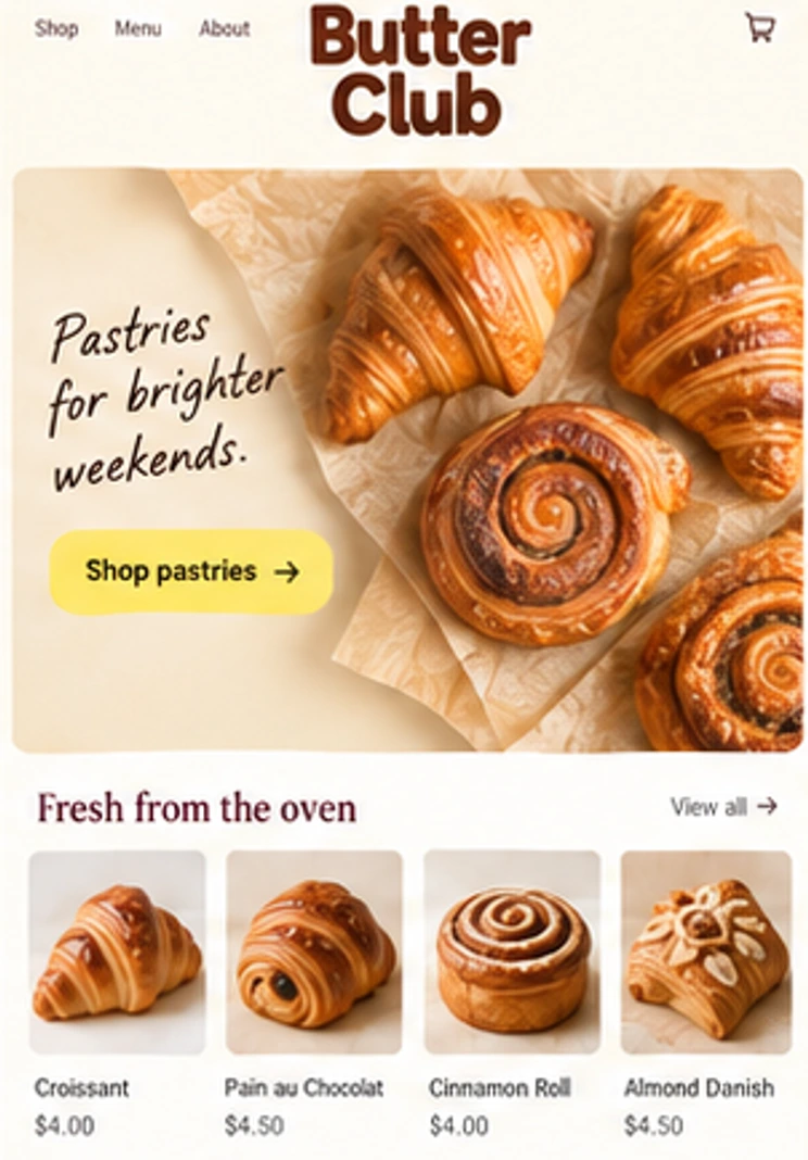 Butter Club storefront design