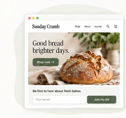 Share your shop, email subscribers when your menu opens, and take orders before you bake.